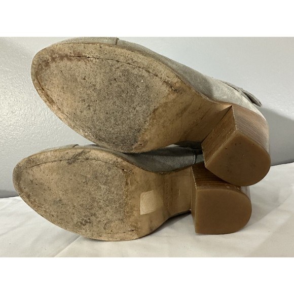 Rag & Bone Womens Sz 38 (US Sz 7.5) Gray Leather Heeled Ankle Boots Suede Bootie - Picture 7 of 9